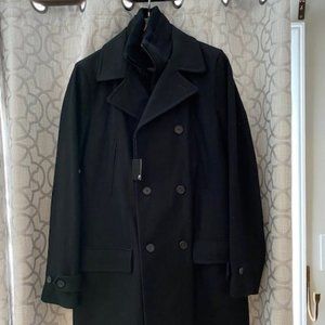 Men's Semi-dress coat /pea coat (Black)